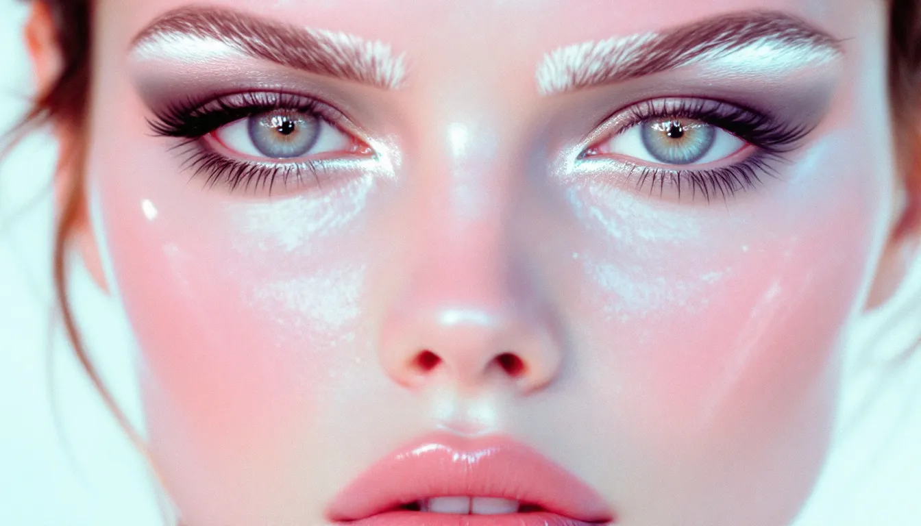 Ilustración editorial de cejas decoloradas con maquillaje smoky inspirado en los 2000
