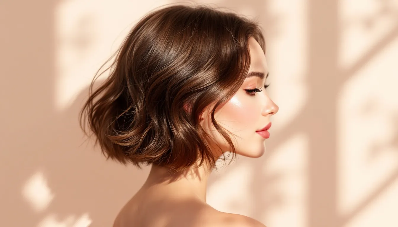 Ilustración editorial de corte de pelo con nuca despejada, concepto fresco y veraniego