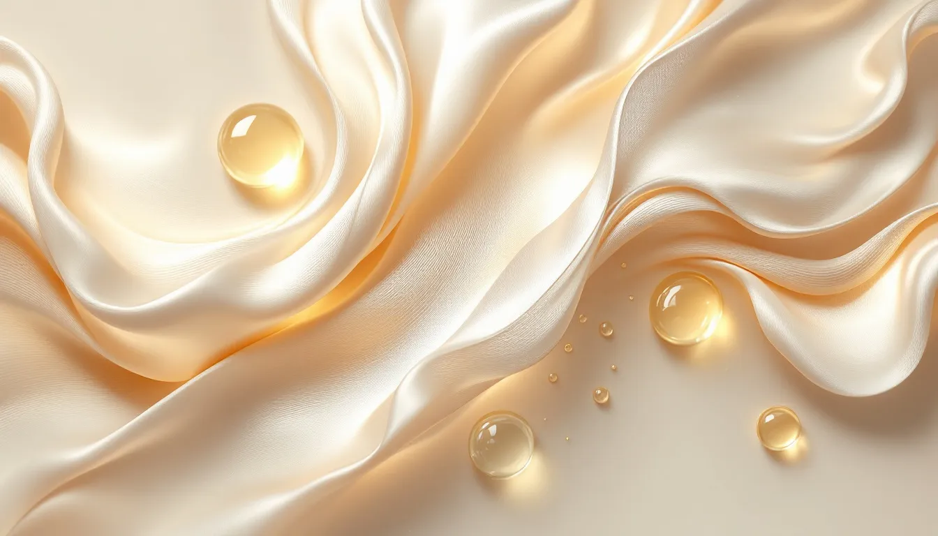 Ilustración editorial de tratamiento capilar con mascarilla nutritiva y hebras sedosas